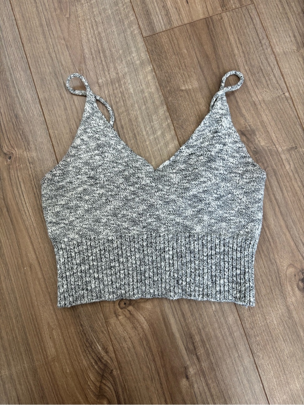 Garage Gray Marled Knit Cropped Tank